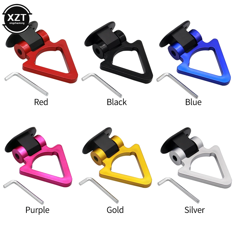 Car Trailer Hooks Decorative Sticker Triangle Towing Hook Racing Ring for universal Vehicle Multi-colored ABS Plastic