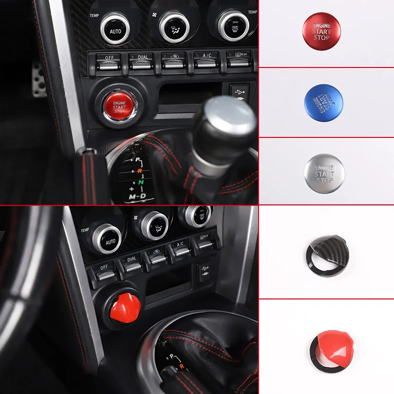 

For Toyota 86/Subaru BRZ 2012-2020 ABS Red/Carbon Fiber Car Engine Start Stop Button Sticker Decorative Cover Car Accessorie