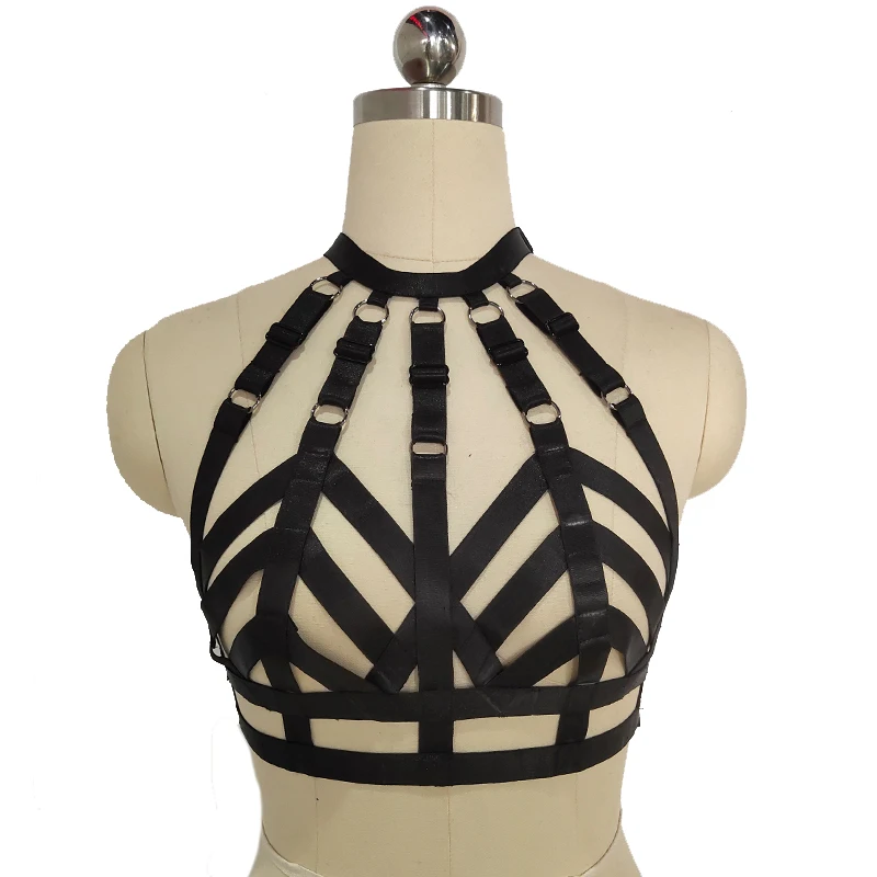 HANAERNES Sexy Hollow Bra Cintura a Bretella Corpo Bondage Lingerie Crop Top Corpo Cage Reggiseno Delle Donne Goth Rave Cintura a Bretella Corpo