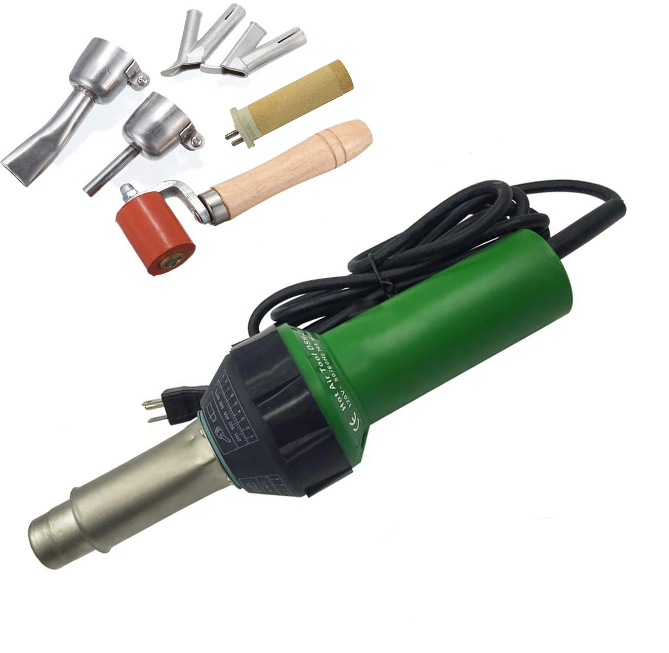 

110V/220V 1600W Electric Heat Gun Hot Air Blast Torch Plastic Welding Gun Welder Pistol Speed Nozzle Roller Kit PVC/PE/PP/PVDF