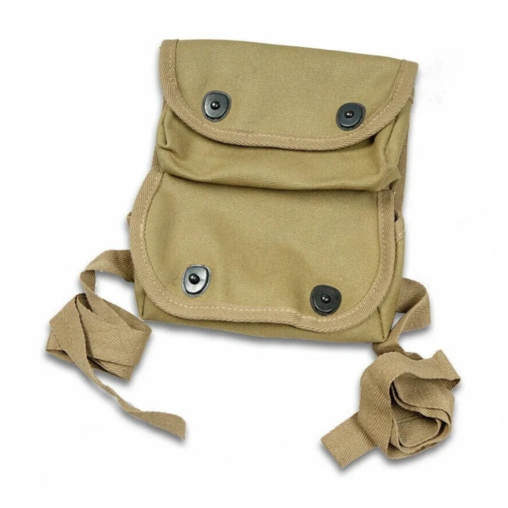 

WWII US ARMY 1944 GRENADN POUCH COMBINATION KNAPSACK TWO POCKET OUTDOOR TOOL KIT BAG KHAKI