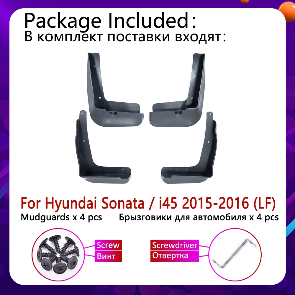 4 PCS Front Rear Car Mudflap for Hyundai Sonata ECO SE 2015~2016 i45 LF Fender Mud Guard Flap Splash Flaps Mudguards Accessories