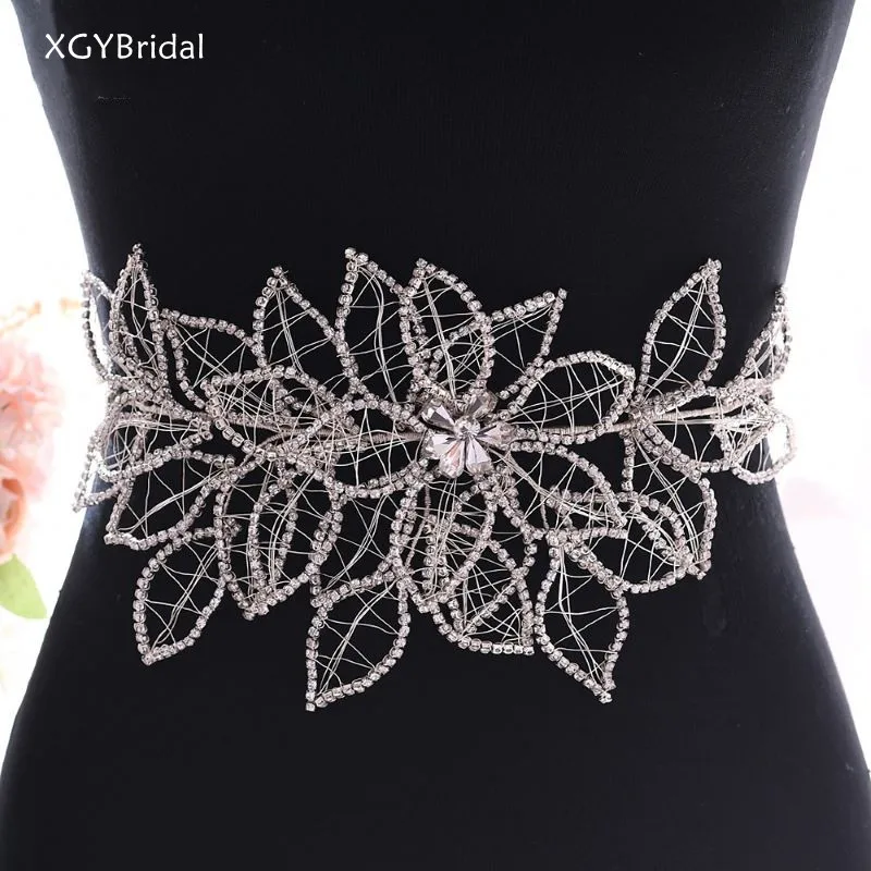 Ceinture de robe de mariée scintillante strass argent cristal décoratif pour femmes, ceinture de robe de demoiselle d'honneur fleur, offre spéciale