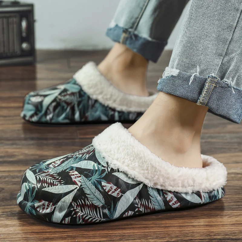 Off-Bound Winter Men Women Slippers Warm Furry Slippers Fluff Indoor Home Cotton Shoes Fur Slides Unisex Casual Plush Snow Slide