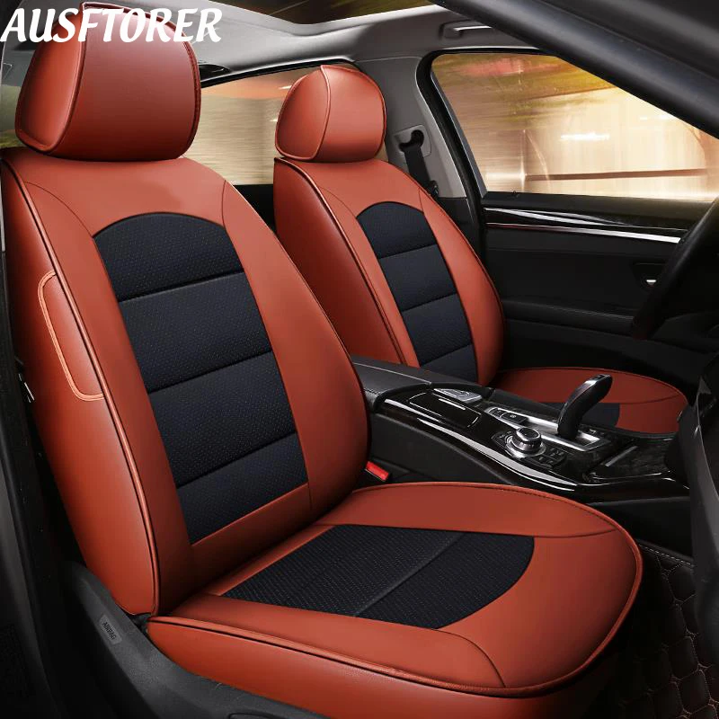 Cowhide & PVC Leather Automobiles Seat Covers for Subaru XV 2018 2020 2015 Custom Seat Cover Sets Protectors Cushion Accessories