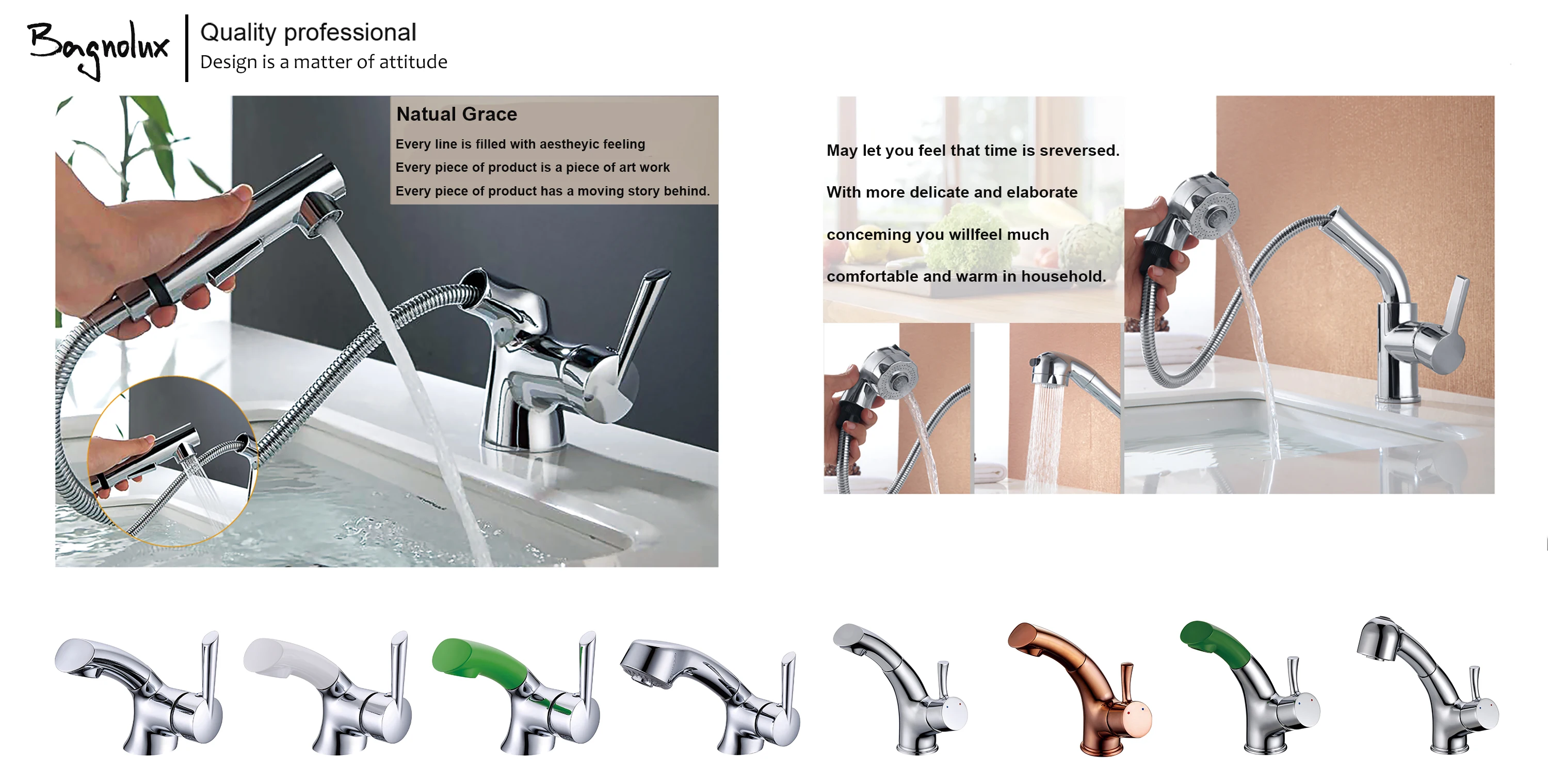 Brushed gold Brass Hand-held Wall-mounted Hybrid Hot And Cold Water With Stand Bathroom kitchen Toilet Faucet Bidet Sprayer