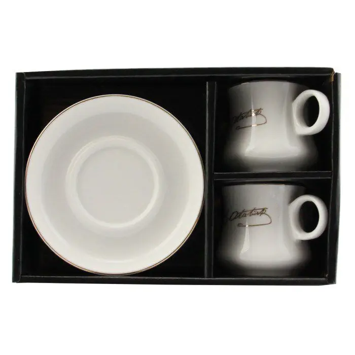 DOLBOVI Ataturk Signed Two Personality Cup Pad. Ms Morry Dual Set Porcelain mug кружка coffee cup cup