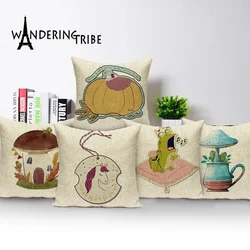 Tropical Cartoon Cushion Case Morocco Mushroom Throw Pillow Cover Print Cushions Covers Plant Pillows Cases Home Cushions Covers