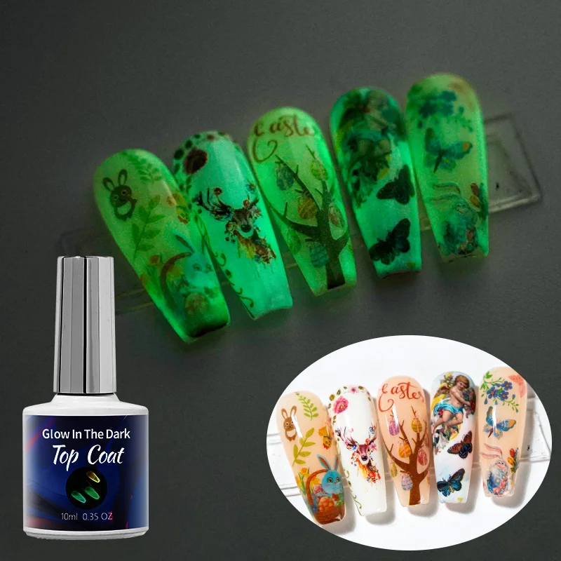 New 10ml/15 UV Gel Polish Luminous Top Coat for UV Gel Nail Art Design Top Coat Use With Nail Primer Base Coat LED Lamp Need