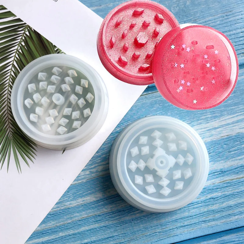 DIY crystal gutta percha mould self made cigarette grinder box cut tobacco crusher silica gel mould DIY handicraft making tool