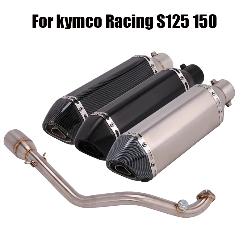 

For Kymco Racing S125 150 Exhaust Front Link Pipe Escape Connect Mid Tube 51mm Vent Pipe Muffler End Tips Slip On Motorcycle