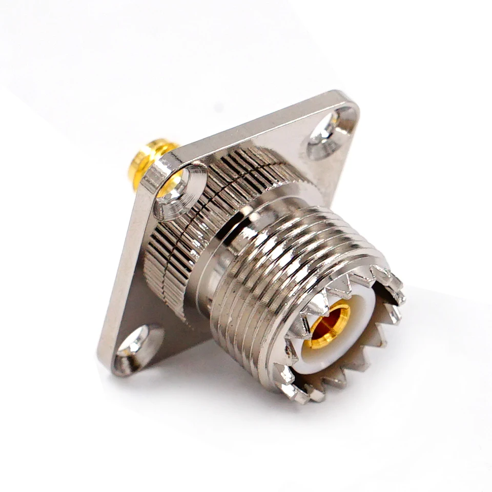 UHF-PL259-Stecker auf SO239-Buchse, Koaxialstecker-Adapter, 90