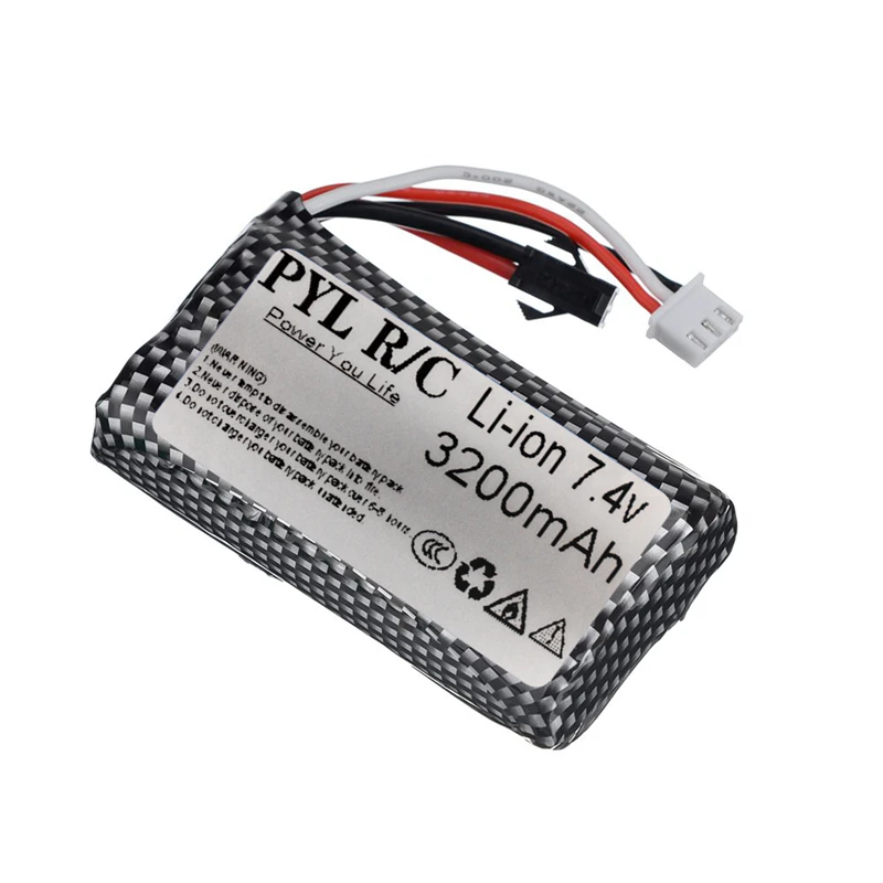 5 uds (enchufe SM) 7,4 V 3200mAH 25C 18650 batería de iones de litio para RC helicóptero coche tanques tren barcos pistolas juguetes 2S 7,4 V batería al por mayor