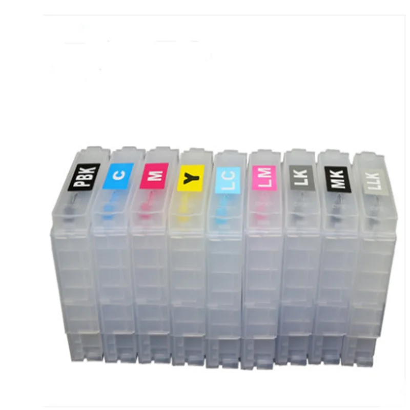 30ML 80ML Empty Refillable Ink Cartridge or ARC Auto Reset Chip For Epson P600 R3000 9Colors Printers