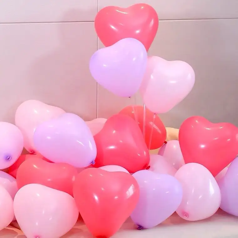 

100Pcs/lot Love Heart Macaron Balloon Wedding Background Birthday Party Decoration Balloons Supplies Shopping Mall Layout