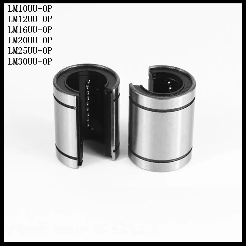 1-4pcs LM10UUOP / LM12UUOP / LM16UUOP / LM20UUOP / LM25UUOP Linear Bearings Open Type CNC Linear Bushing For 3D Printer Parts