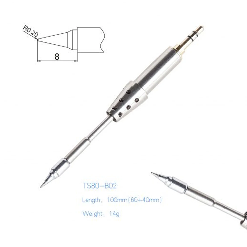 Original TS B02 BC02 D25 K4 J02 TS80 TS80P Soldering Iron Tip Replacement Solder Bit Head Lead Free Ceramic Heating Core