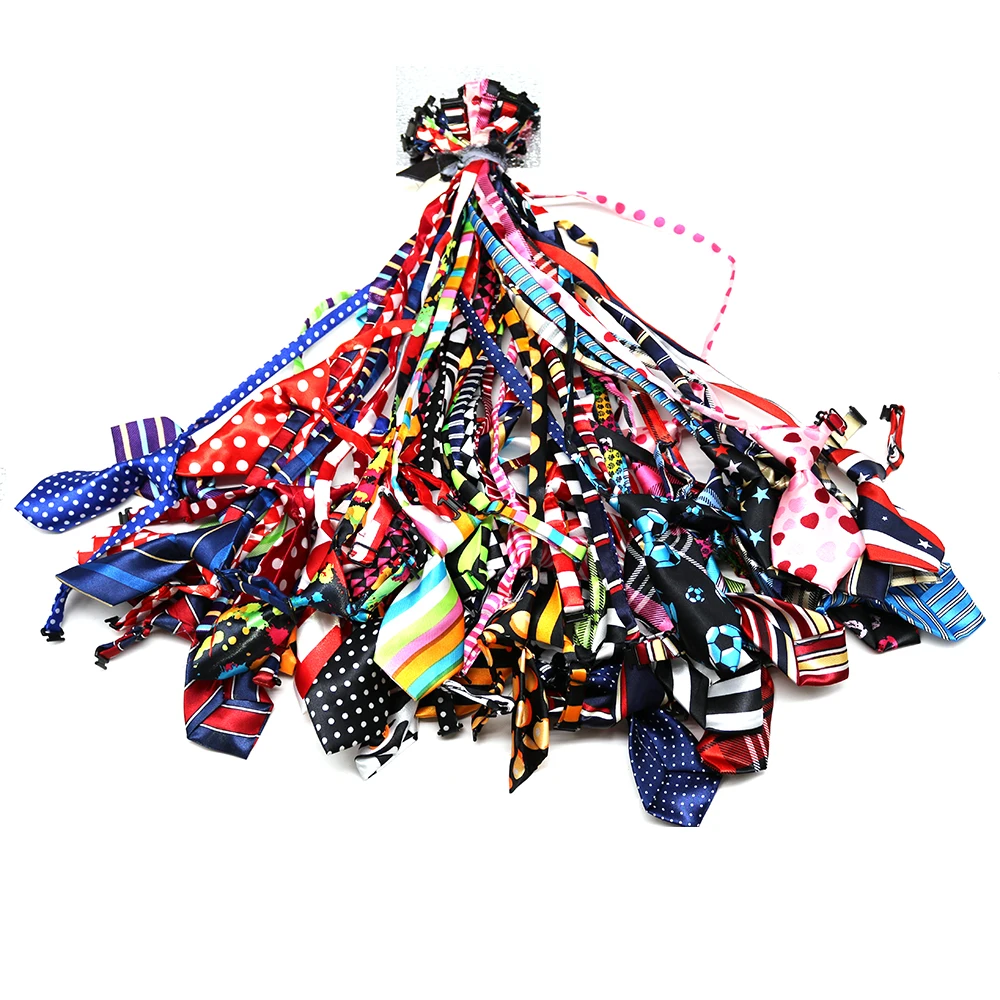 100pcs/Lot Pet Dog Bow Ties Mix 40 Colors Handmade Adjustable Pet Dog Ties Pet Bow Ties Cat Neckties Dog Grooming Supplies