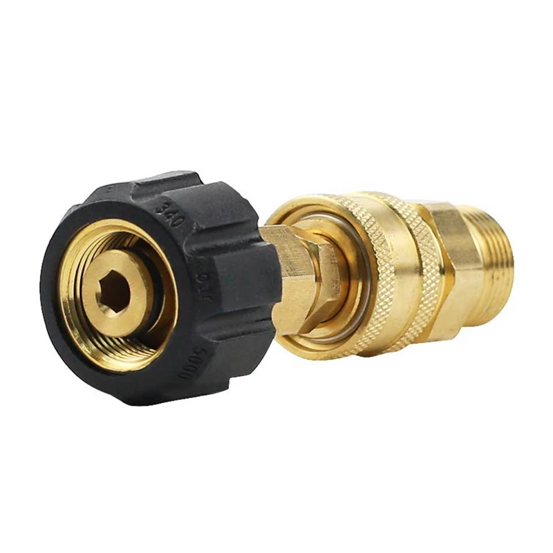 Pressure Washer Adapter Set, Quick Connector, M22 14mm Swivel To M22 Metric Fitting,M22-14 Swivel + 3/8 Inch Plug, 3/8 Inch Quic