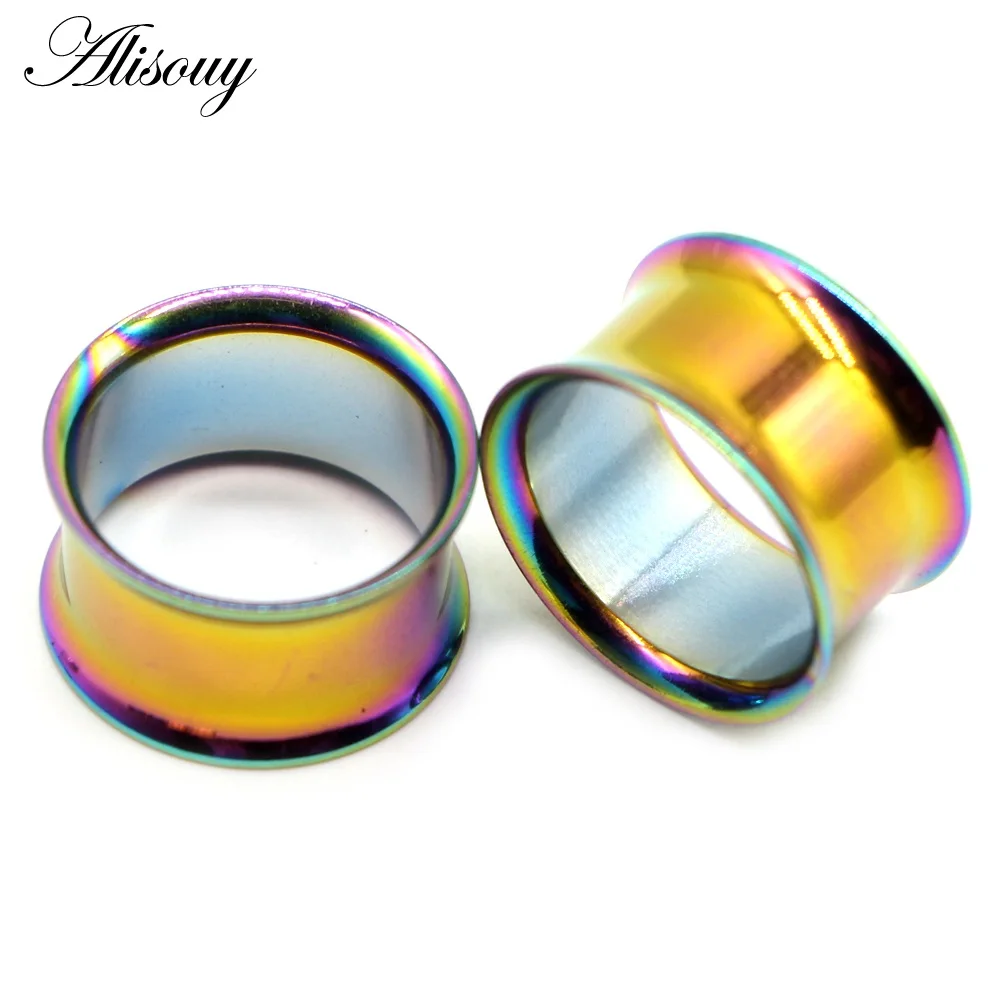 Alisouy 2er-Set Ohrstöpsel-Set aus Chirurgenstahl, schraubenlose Passform, Ohrdehner, Tunnel, Expander, Körperpiercing, Flare-Ohrringe, Plugs zum Dehnen