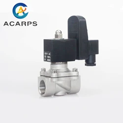 2 Way Electric Solenoid Valve with Timer 24v 220v 12v 1/2 N/C Stainless Steel HIgh Temperature 150 for Water Oil Gas