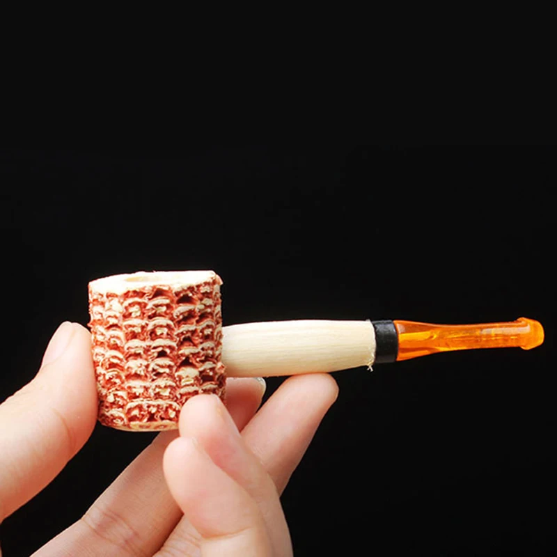 Mini Unique Personality Corn Cob Style Cigarette Tobacco Pipes Smoking Pipe Smoking Gift Cigarette Holder Mouthpiece Accessories