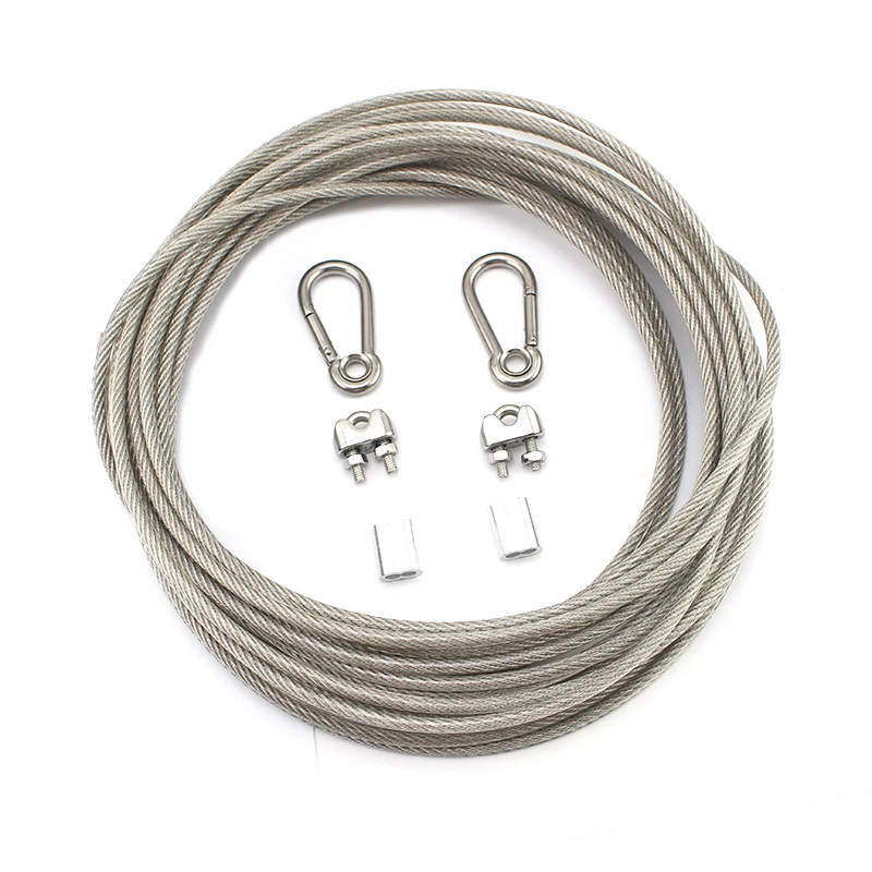 Corda de fio de aço inoxidável 304, trela de chumbo para cães, cabo de ligação para animais de estimação, varal com revestimento de PVC