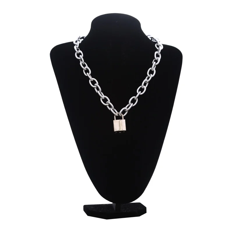Punk Lock Chain necklace women/men Gothic chain choker collar goth Padlock pendant necklace emo grunge aesthetic egirl jewelry