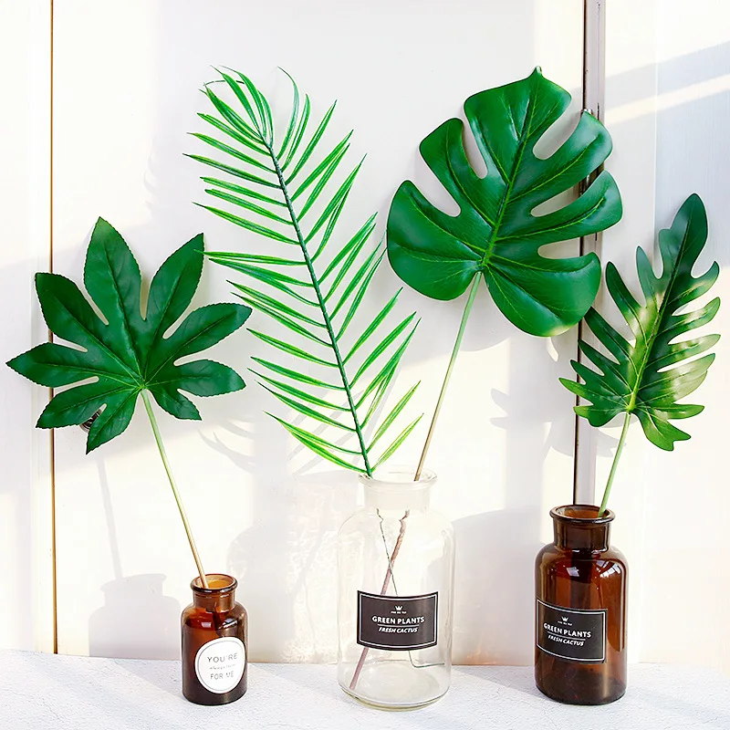 Nhân Tạo Lá Xanh Nhiệt Đới Mô Phỏng Lá Cho Ảnh Nền Đạo Cụ Chụp Ảnh Trang Trí Các Vật Dụng Fotografia Phông Nền