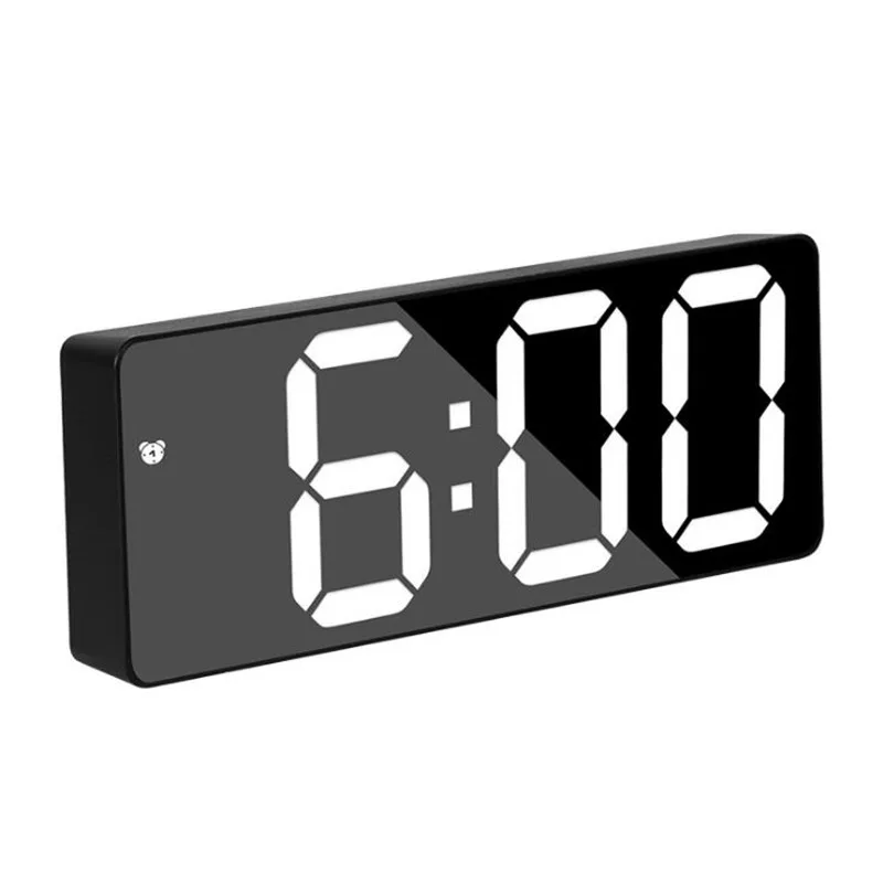 Acrylic/Mirror Digital Alarm Clock Voice Control (Powered By Battery) Table Clock Snooze Night Mode 12/24H Electronic LED Clocks