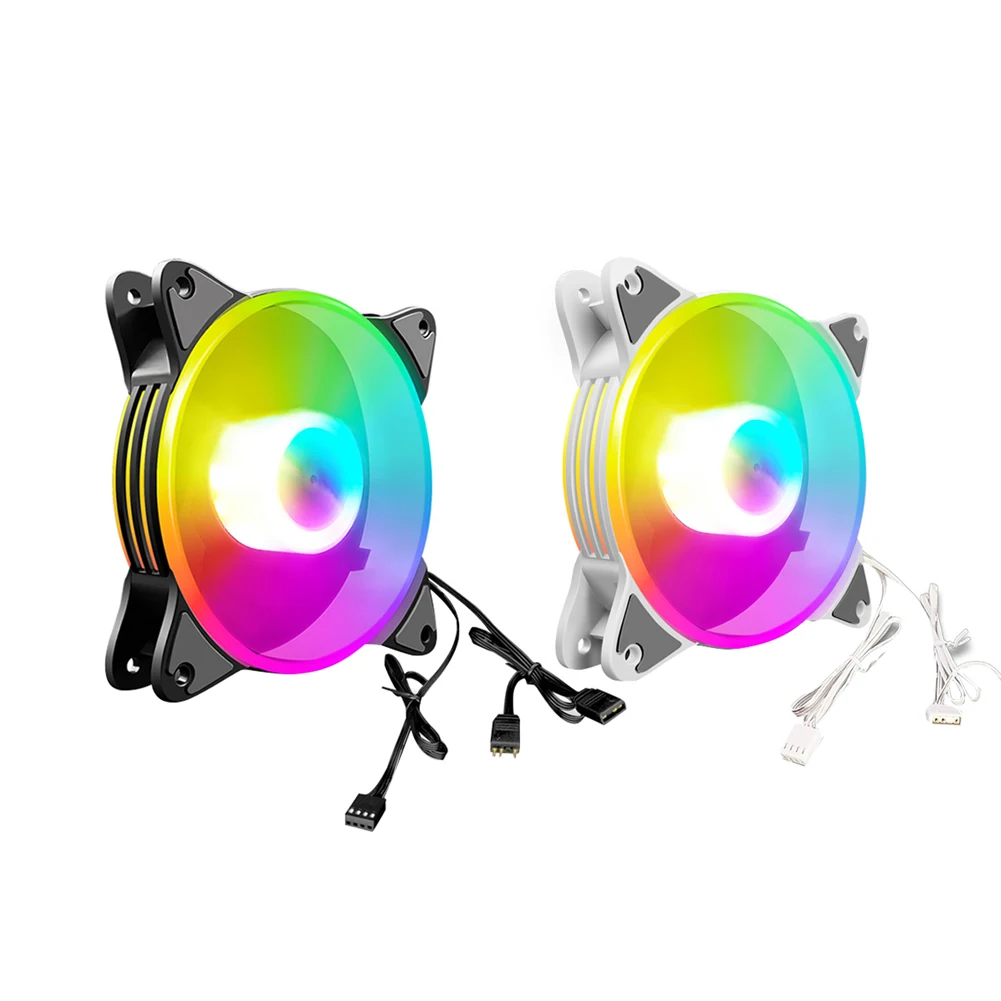 Coolmoon-ventilador de refrigeração para pc, 12cm, 5v, pwm, abordável, argb, dissipador de calor, para desktop, chassis, com controle rgb