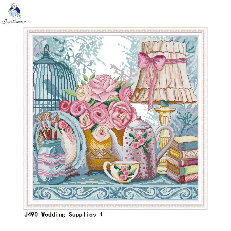 

Wedding Supplies Stamped Cross stitch kits DMC Needlework Embroidery DIY Handwork Cross-Stitch Crafts Fabric 14CT and 11CT