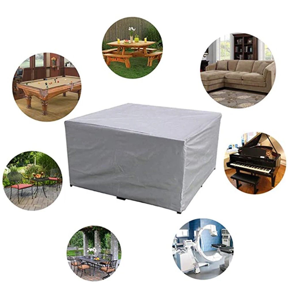 Multi-Size Garden Furniture Cover, Garden Table and Chair Protective Cover, Machine, Cabinet Cover, Waterproof Silver Sofa Cover