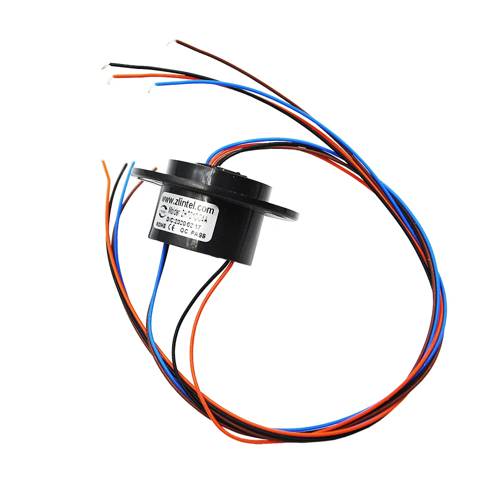 10mm Mini Hole Hollow Slip Ring 4 Channels 2A Conductive Electric Slipring Rotary Joint Connector 240V AC/DC ZHT010-04A