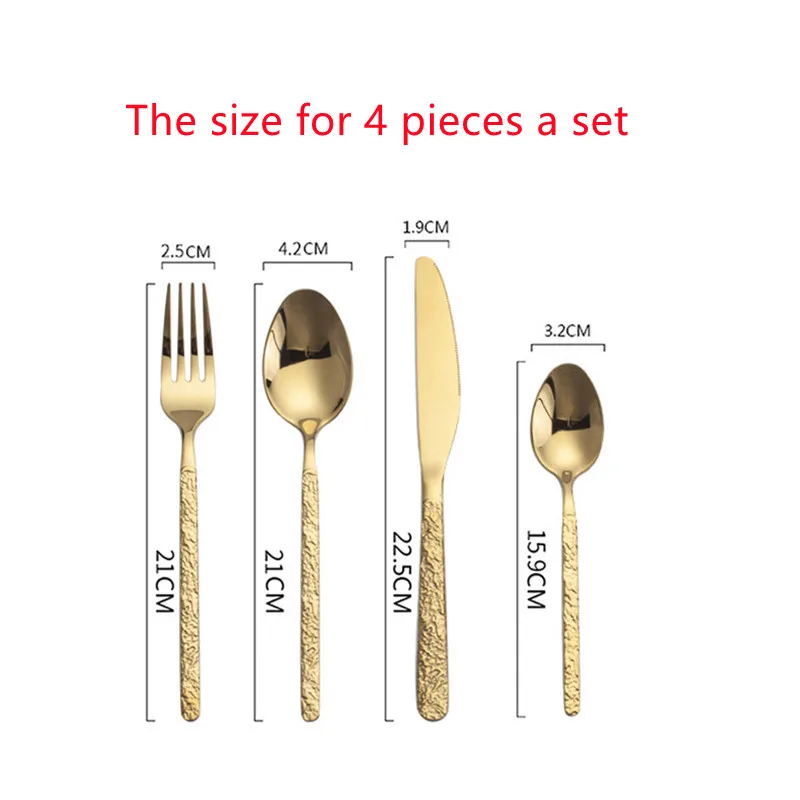 Stainless steel Western Cutlery set Knife Fork Spoon Dinner Set Dessert Dinnerware Western Steak Knife Tableware Spoon Fork