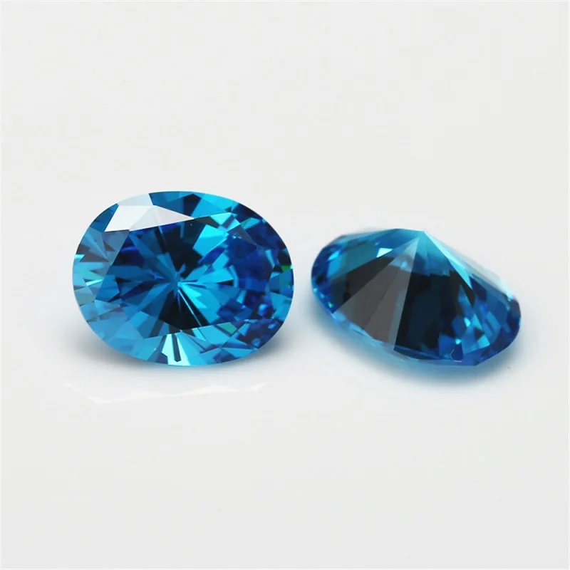 10pcs/5pcs Size 2x3-13x18mm AAAAA Oval CZ Stone Sea Blue , Green,Tanzanite  Synthetic Cubic Zirconia Loose