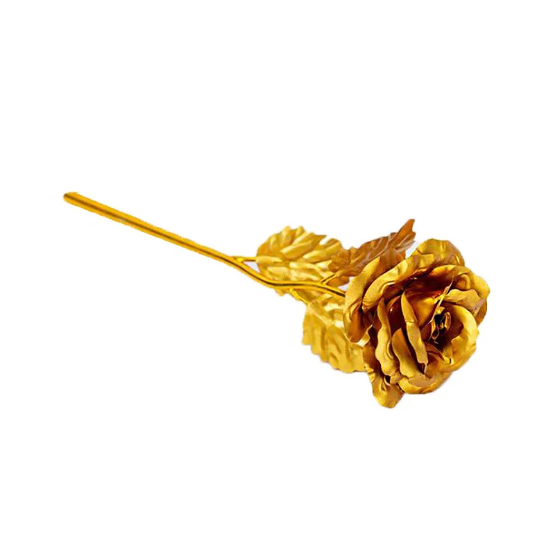 24k Gold Foil Rose Flower sem caixa, Presente do Dia dos Namorados, Aniversário, Romântico, Dourado, Decoração do lar, Fontes de festa festiva