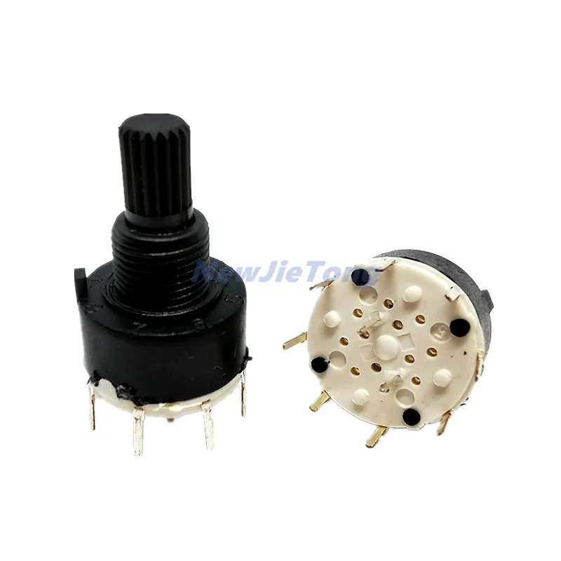 2pcs SR16 Plastic 16MM Rotary Band switch 1 Pole 5 6 8 Position Band Switch Handle Length 15MM Axis