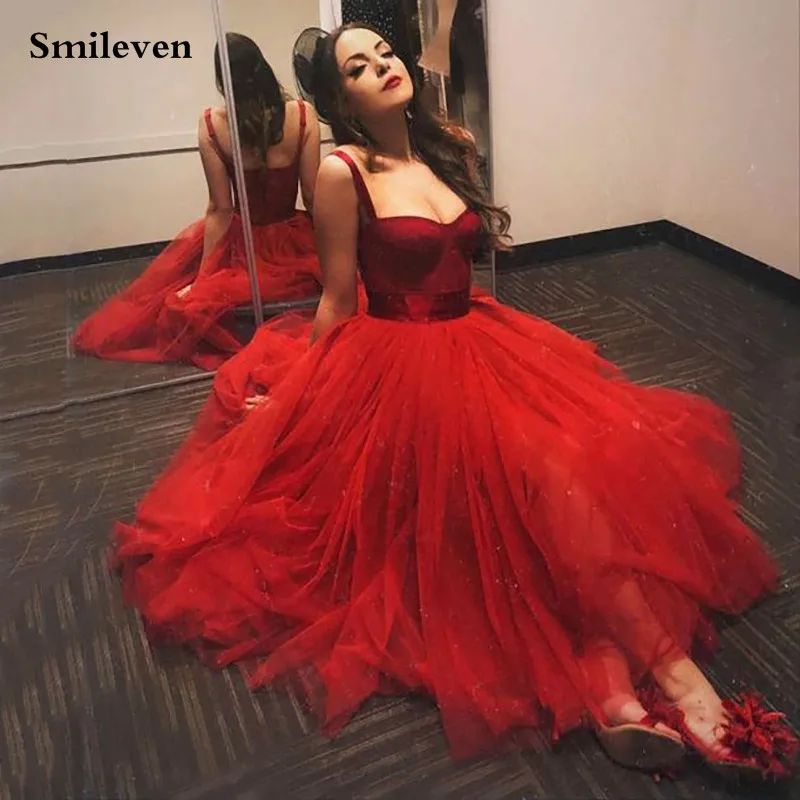 Smileven Classic Red Short Prom Dresses Spaghetti Straps Evening Gowns Sweetheart Corset Prom Party Gowns 2022