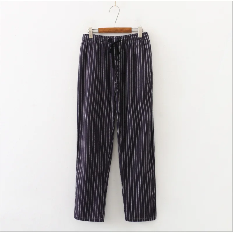 2024 Spring Autumn Men 100% Cotton Sleep Bottoms Male Plus Size Night Trousers Men Casual Loose Plaid Pajama Pants S-XXL 100KGS