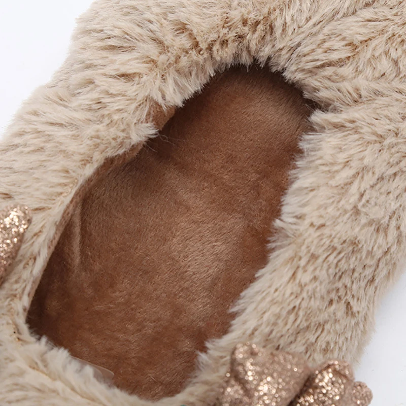 Fluffy Women Family Slipper Warm Antlers Cute Christmas Slippers Cartoon Non-slip Best Slippers For home Cozy Floor Soft slipper