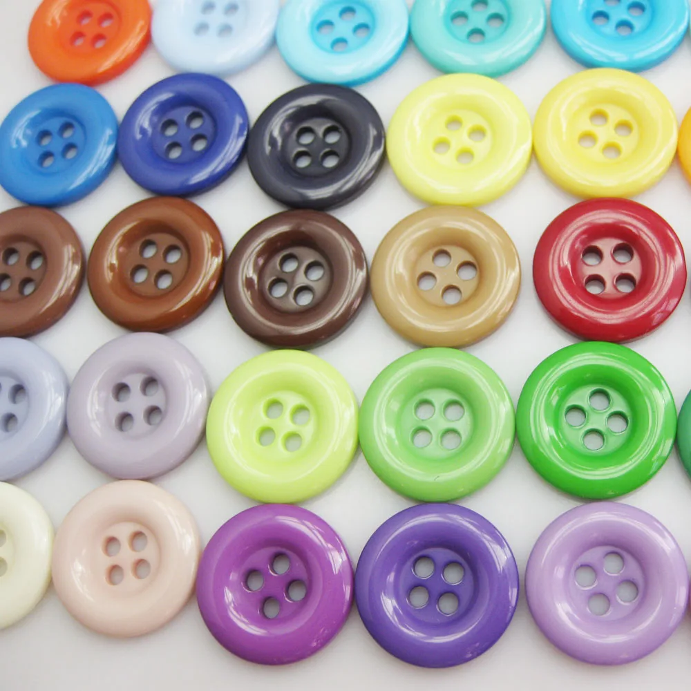 NBNNEG 30Pcs Multicolors 18MM Round Buttons Resin Decorative Scrapbooking Botoes Tailor Garment Sewing Accessory