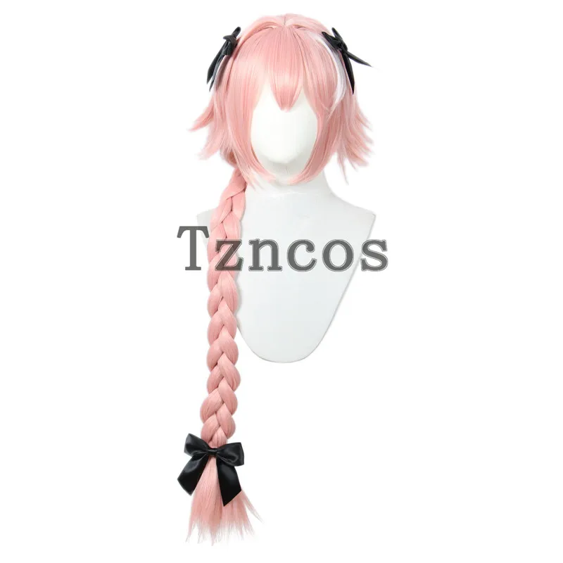 

Tzncos Astolfo Wig with 3 black Bows Fate Apocrypha Cosplay Wigs Synthetic Heat Resistant Hair FGO Astolfo cosplay