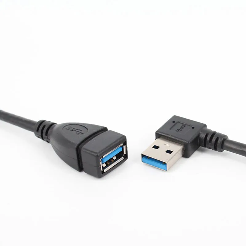 USB 3.0 sağ/sol/yukarı/aşağı açı 90 derece uzatma kablosu erkek dişi adaptör kablosu USB kabloları uzatma kablosu