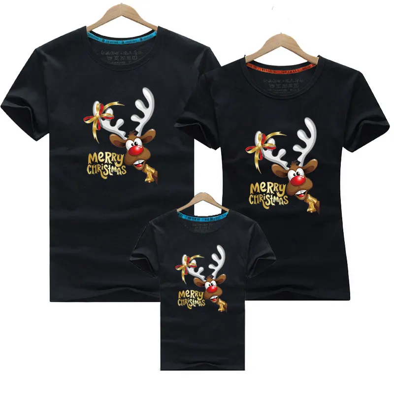 2020 Christmas Deer Dad Mom Baby Family Suit Family Look Christmas Family Matching Outfits Mother Daughter Father Son T-shirt