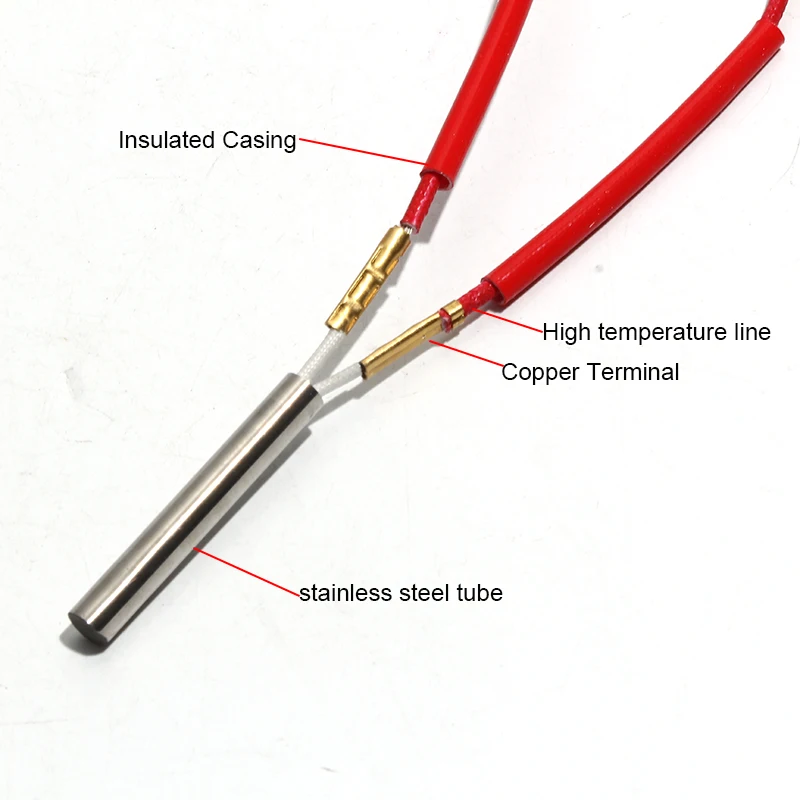 LUJINXUN 10pcs/lot Cartridge Heater Element 8x25mm/28mm/30mm/32mm/35mm Single End Mould Heating Resistance Tube 50W/60W/70W