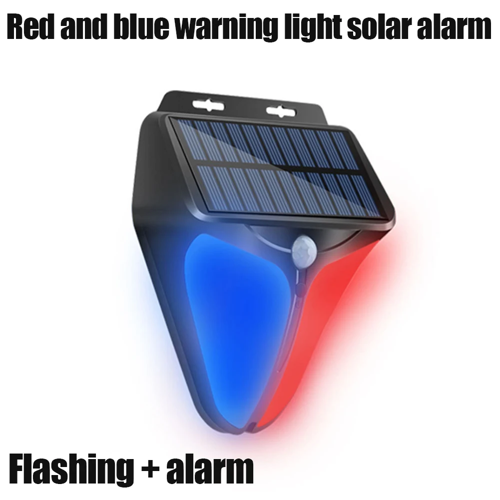 Sirene de alarme sensor de movimento em casa quintal ao ar livre sem fio solar powered strobe luz sirene à prova dwaterproof água flash lâmpada