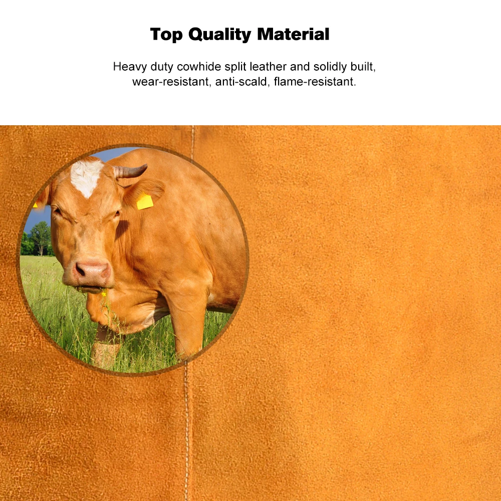 Cowhide Welders Aprons Flame Retardant Anti-Scalding Long Sleeve Blacksmith High Temperature Apron Welder Protect Clothing