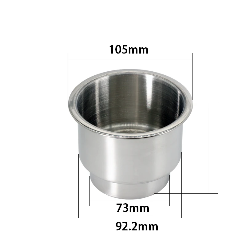 2 X Cup Holder Cup Tank RV Yacht Table Trepanned Stainless Steel Commercial Car Cup Bucket Bowl For Caravan