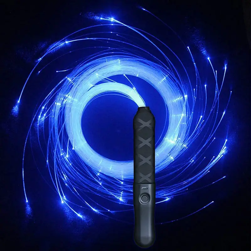 

Disco Dance Whip Party Led Fiber Optic Dancing Whips Rechargeable Glowing whip 7 Colors 4 Glow modes Sparkle flow toy 360° Swive